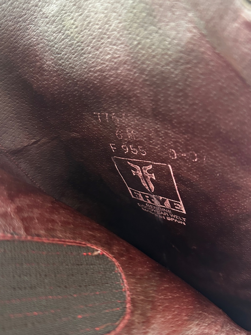 Frye Knee-High Leather Riding Boots in Deep Red - Picture 8 of 10